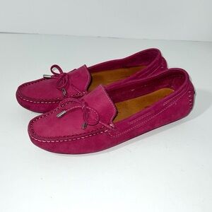 Mercanti Fiorentini Fuchsia Leather Driving Flat Loafers Women’s Sz 7